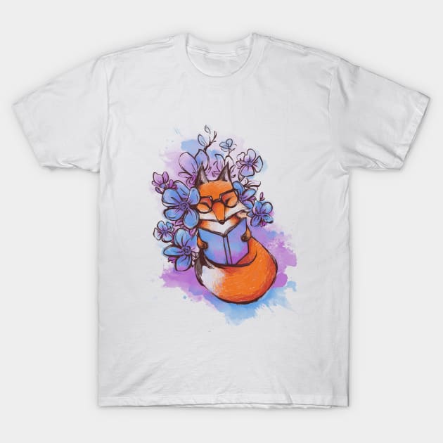 Fox, Books and Spring! T-Shirt by rikolaa